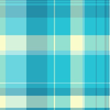 Nostaljik doku kontrolü geçmişi, su tekstil dikişsiz tartan. Ekose vektör dokusu cyan ve gök mavisi renk paletinde çiziliyor.