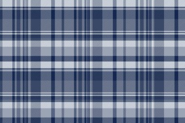 Tartan arkaplan tekstili, Brezilya vektör kontrol kumaşı. Mavi ve pastel renk paletinde düzenlenebilir ekosesiz desen.