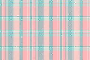 Kumaş dokusu arka planı, grunge kontrol şablonu vektörü. Doğulu dikişsiz kumaş kumaş ekoseli açık renk ve gök mavisi paleti.