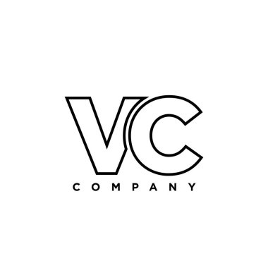 V ve C harfleri, VC logo tasarım şablonu. Şirket kimliği için asgari monogram tabanlı logotype.