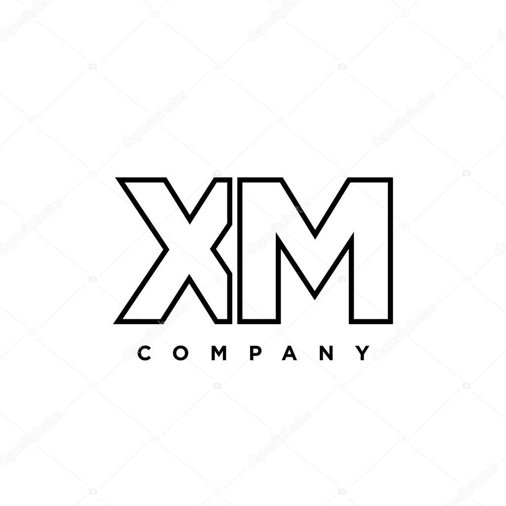 Trendy letter X and M, XM logo design template. Minimal monogram initial based logotype for company identity.