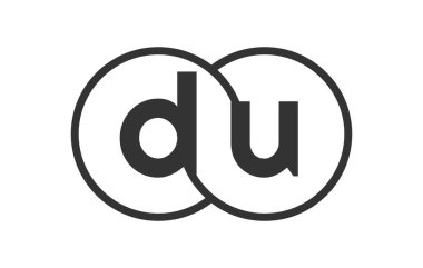 Ana hatları yuvarlak ve harflerle dolu bir şirket amblemi. Marka kimliği için birleşmiş iki dairenin logo şablonu, logotip. Vektör Sonsuzluk sembolü ve teknoloji işareti.