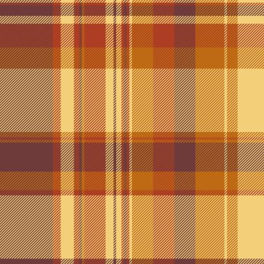 Sıcak sonbahar ekose deseni. Kahverengi, turuncu ve bej renkleri rahat, kırsal bir his yaratır. Düşmüş tasarımlar, tekstil veya web sitesi arka planları için mükemmeldir..