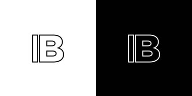 Birinci ve ikinci moda harf, IB logo tasarım şablonu. Şirket kimliği için asgari monogram tabanlı logotype.