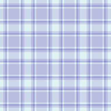 Tekstil şablonu kontrol ediliyor, saten dikişsiz doku. Tartan vektör kumaşı çizimi ışık ve açık mavi renk paletinde kontrol edilsin.