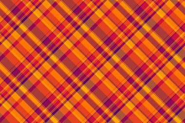Kelt arkaplan tartanı, aralık desenli kumaş vektörü. Kırmızı ve turuncu renk paletinde çok desenli, pürüzsüz tekstil ekoseli..