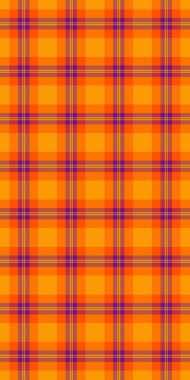 Canlı turuncu ve mor ekose desenli. Tekstil tasarımı, sonbahar temaları ya da projelerinize cesur bir doku eklemek için mükemmel..