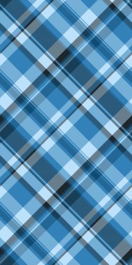 Ekoseli kumaş dokuma, yarım tonluk tartan vektör. Cyan ve açık renk paletinde masa bezi tekstil kontrol deseni.