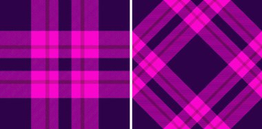 Canlı pembe ve mor ekose desenler. Moda, tekstil tasarımı ya da web geçmişi için mükemmel..