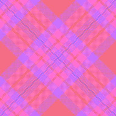 Pembe ve lavanta renkli canlı pikselli ekoseli desen. Klasik tekstil tasarımına modern bir bakış açısı. Özgeçmiş, moda ve yaratıcı projeler için ideal..