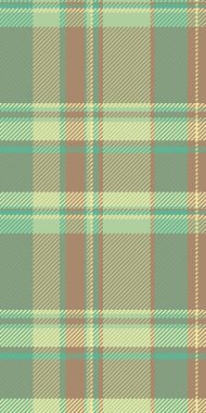 Noel şablonu kumaş vektörü, dış hatlar tekstil kontrolü. 1950 'li yılların turuncu ve açık renk paletli dikdörtgen arkaplan ekoseli..