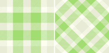 Yan yana iki yeşil ekose desen. Tazeliği, baharı ya da pastoral bir temayı temsil ediyor. Arkaplan, tekstil, el sanatları veya davetiyeler için ideal.