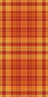 Sıcak portakallar ve kırmızılar içinde canlı sonbahar ekoseli desen. Hatalı temalı tasarımlar, tekstil baskıları, web sitesi geçmişi veya mevsimsel markalaşma için mükemmel.