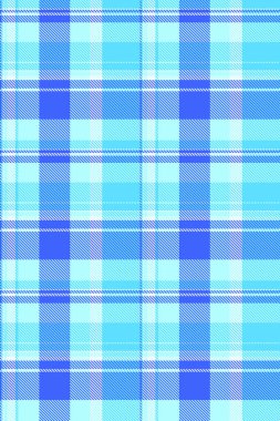 Geniş ekose kumaş, papatya kumaş doku vektörü. Açık ve mavi renk paletinde büyük şablon denetimi.