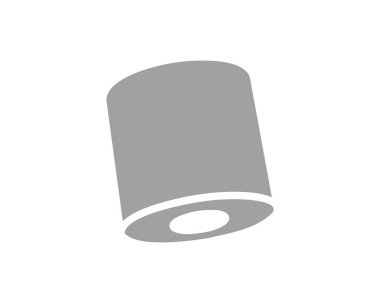 Silindirik bir nesnenin parlak, minimalist gri tonlu çizimi, muhtemelen bir kap, bir pil ya da soyut bir kavramı temsil ediyor..