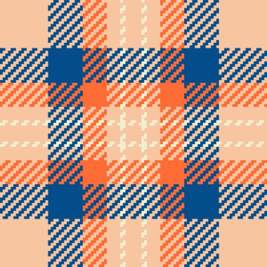 Canlı mercan, donanma ve krem rengi ekose desenli. Tekstil tasarımı, moda, ev dekorasyonu veya web sitesi geçmişi için mükemmel.