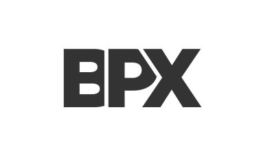Güçlü ve modern kalın metinli BPX logo tasarım şablonu. Basit ve minimal tipografi içeren ilk tabanlı vektör logosu. Modayı takip eden şirket kimliği markalar için ideal..