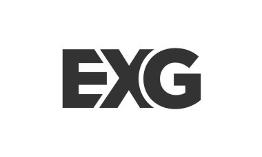 EXG logo tasarım şablonu güçlü ve modern kalın metinlerle. Basit ve minimal tipografi içeren ilk tabanlı vektör logosu. Modayı takip eden şirket kimliği markalar için ideal..