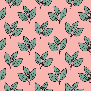 Yumuşak pembe bir arka planda biçimlendirilmiş, pürüzsüz deniz mavisi yaprakları. Tekstil baskıları, duvar kağıtları, ambalaj ve sosyal medya tasarımları için mükemmel..