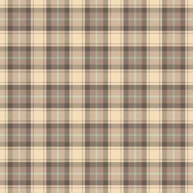 Etnik desenli tartan arka plan, bandana kumaşsız ekoseli kumaş. Pastel ve açık renk paletinde tekstil dokusu vektörünü geniş kontrol et.