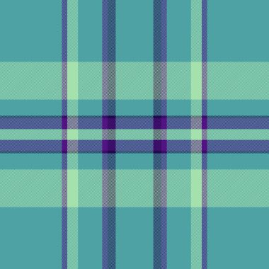 Teal ve mor ekose desenli. Renkli kesişen çizgileri olan klasik bir doku. Takım elbiseler, kumaşlar, modern tasarımlar, yaratıcı projeler..