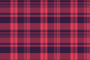 Klasik ekose desenli kırmızı mor. Tekstil, moda, tasarım veya tatil teması için çok yönlü bir arka plan ideali. Konfor, gelenek ve tarzı çağrıştırıyor.