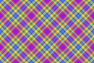 Kalın neon renklerde canlı çapraz ekoseli desen. Tekstil tasarımı, web sitesi geçmişi veya modayla ilgili projeler için mükemmel.