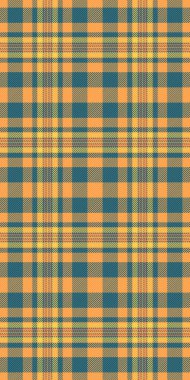 Londra kumaş tekstil kontrolü, madras desensiz ekoseli kumaş. Cyan ve turuncu renk paletinde kat kat kat vektör arkaplanı.