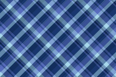 Kız dokusu tartan arka planı, düzenli tekstil kontrolü. Mavi ve cyan renk paletinde geometrik dikişsiz desen kumaş vektörü.