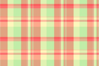 Oduncu ekose kumaşı kontrol et, özelleştirilebilir kumaş vektörü dikişsiz. Punk tartan arkaplan deseni turuncu ve açık renk paleti ile.