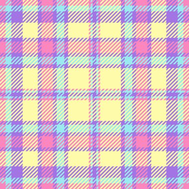 Pastel ekose desenli, neşeli ve neşeli. Tekstil tasarımı, hatıra defteri, ambalaj kağıdı ve moda için ideal. Tatlı, narin renkler neşe ve ilkbaharı çağrıştırır..