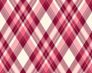 Argyle geometrik eşkenar dörtgenin kusursuz deseni. Harlequin duvar kağıdı tasarımını kontrol et. Web geçmişi için klasik elmas şekilli tekstil malzemesi, baskı kumaşı, kazak, ambalaj kağıdı, hediye kartı, davetiye.