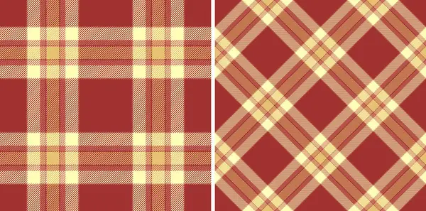 Sıcak kırmızı ve krema renginde iki kusursuz sonbahar ekose deseni. Tekstil tasarımı için mükemmel, Falltemalı projeler, ya da tasarımlarınıza kırsal bir dokunuş eklemek.