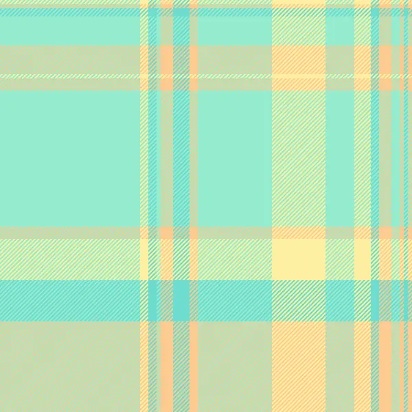 Geometri dokusu kumaş tartan, 70 'lerin desenli tekstil dikişsiz. Nane ve turuncu renk paletinde fabrika denetimi ekose vektör arkaplanı.