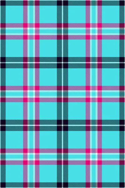 Kabarık arkaplan dokusu vektörü, golf kumaşı tartan deseni. Cyan ve siyah renk paletinde ekoseli beleş tekstil denetimi.