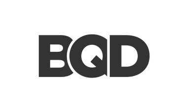 Güçlü ve modern kalın metinli BQD logo tasarım şablonu. Basit ve minimal tipografi içeren ilk tabanlı vektör logosu. Modayı takip eden şirket kimliği markalar için ideal..