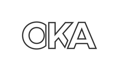 Güçlü ve modern kalın metinlerle OKA logo tasarım şablonu. Basit ve minimal tipografi içeren ilk tabanlı vektör logosu. Modayı takip eden şirket kimliği markalar için ideal..