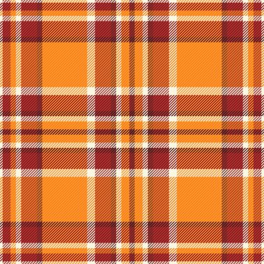 Sıcak portakallar ve koyu kırmızılar içinde canlı sonbahar ekoseli desen. Hatalı temalı tasarımlar, tekstil baskıları veya web sitesi geçmişi için mükemmel.