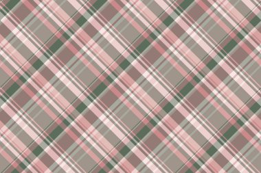 Yumuşak pembe, gri ve yeşil renklerde zarif çapraz ekoseli desen. Tekstil tasarımı, moda, web sitesi geçmişi ve kırtasiye için ideal.