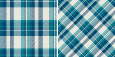 Klasik tartan desenleri ayarlandı. Deniz mavisi kreminde ebedi ekose tasarım. Tekstil, geçmiş ya da moda için ideal. Çok yönlü İskoç mirası.