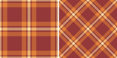 Sıcak sonbahar ekoseli desenler, düşme temalı tasarımlar için mükemmel. Özgeçmiş, tekstil veya mevsimsel markalaşma için iki kusursuz doku çok yönlü seçenekler sunar.