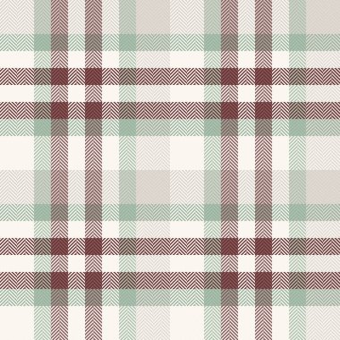 Şık ringa kemiği ekose desenli yumuşak, sessiz tonlu bordo, adaçayı yeşili ve kremalı. Tekstil tasarımı, moda, ev dekorasyonu veya web sitesi geçmişi için ideal.