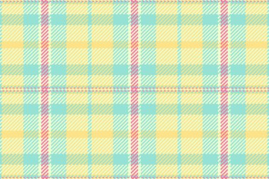 Yumuşak pastel ekose. Sarı, mavi ve pembe renklerde pürüzsüz bir desen. Arka plan, tekstil ya da oyuncu, klasik estetik için mükemmel..