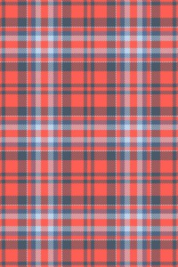 Canlı mercan, mavi ve gri ekose desenli. Tekstil tasarımı, moda veya web sitesi geçmişi için mükemmel.