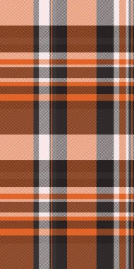 Ilık turuncu, kahverengi ve beyaz renkli canlı sonbahar ekose desenli. Sonbahar modası, tekstil tasarımı ya da mevsimlik arka planlar için mükemmel..