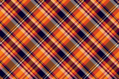 İrlanda tekstil kontrolü kusursuz, birincil tartan vektör dokusu. Evcil kumaş ekose arka plan deseni turuncu ve kırmızı renk paleti ile.