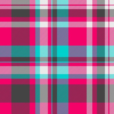 Canlı pembe, deniz mavisi ve gri ekose desenli. Tekstil tasarımı, moda, web sitesi geçmişi ya da hatıra defteri için mükemmel. Bu neşeli, enerjik tasarım cesur ve modern bir estetik sunuyor..