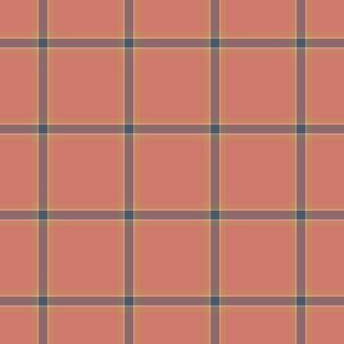 Baba tartan kumaş kontrolü, moda tekstil dokusu vektörü. Kırmızı ve turuncu renkte keten desensiz ekose arkaplan.