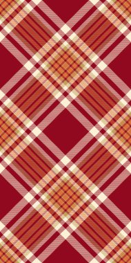 1960 'ların vektör dikişsiz dokusu, düzenli arka plan tekstil tartanı. Jpg kumaş deseni kırmızı ve papaya kırbaç renk paleti ile kontrol.