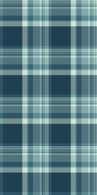 Sahne kumaşı deseni pürüzsüz, basit tartan ekoseli. Cyan ve Pastel renk paletinde ev arkaplanı tekstil dokusu vektörü.